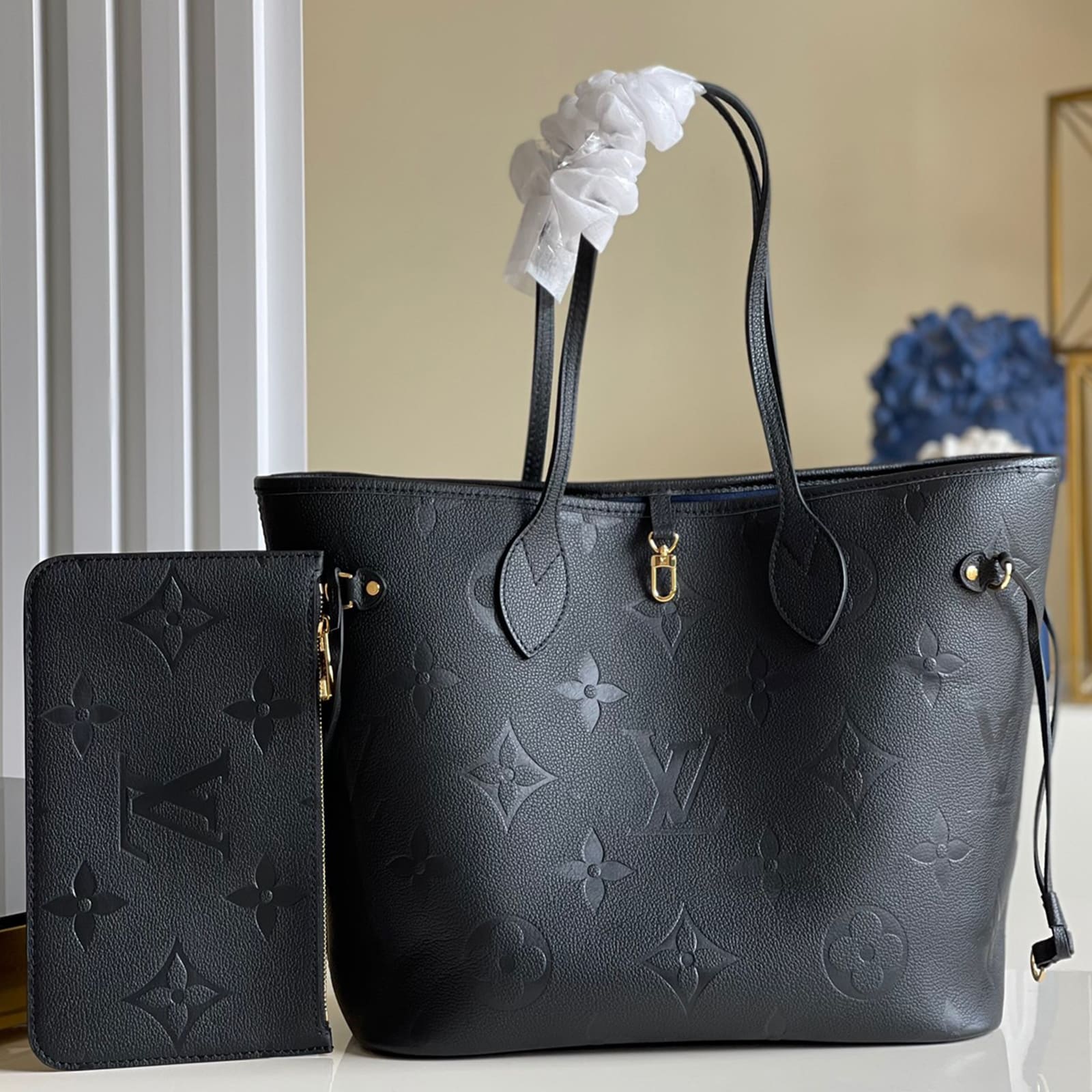 Lv Neverfull MM Noir Empreinte Bag M45685 (1)